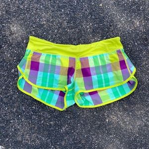 Lululemon Size 10 Foxy Plaid Running Speed Shorts